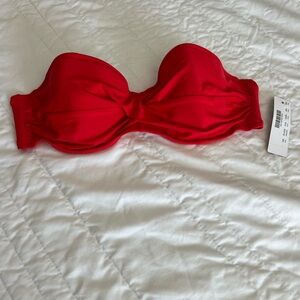Red Strapless Bikini Top Jcrew